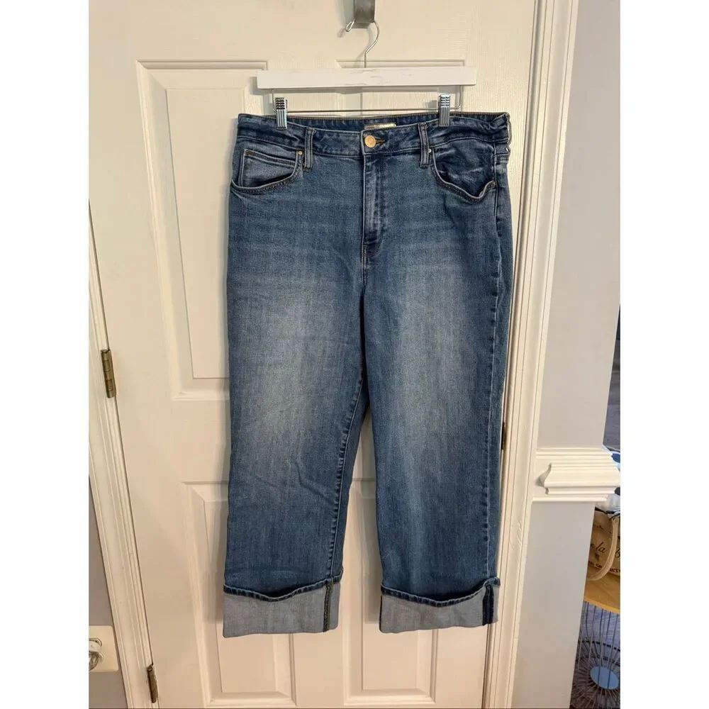 Kut From The Kloth Sienna High Rise Wide Leg scuff Jeans sz 14 EUC